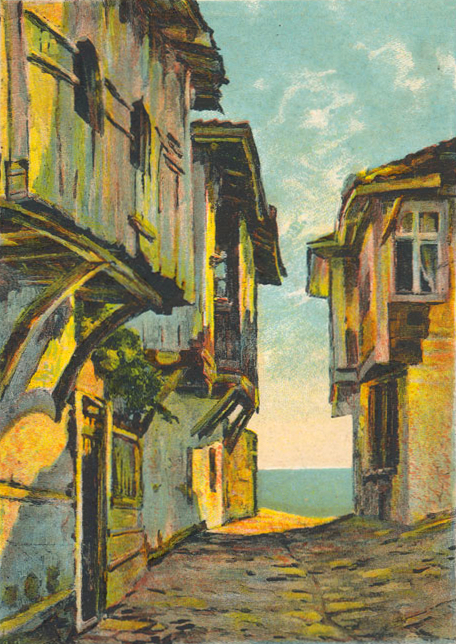 Улица на стара Варна, акварел
